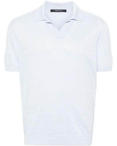 Tagliatore Keith Fijngebreid Poloshirt - Wit