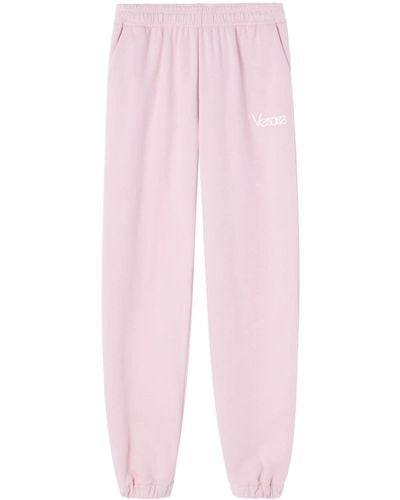 Versace 1980 Re-edition Embroidered Track Pants - Pink