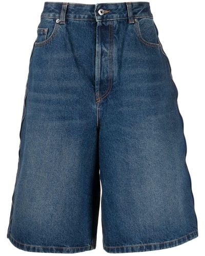 Off-White c/o Virgil Abloh Pantalones vaqueros cortos con diseño ancho - Azul