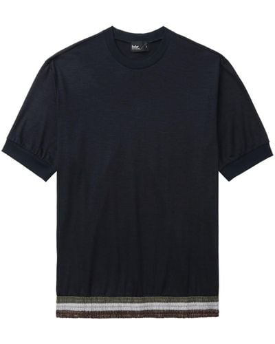Kolor T-Shirt mit gestreiften Details - Schwarz