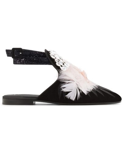 Giuseppe Zanotti Gioia Crystal-embellished Flat Sandals - Black