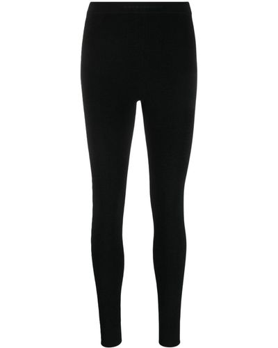 Rabanne Logo-waistband leggings - Black