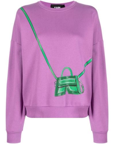 Karl Lagerfeld Ikon/k Bag Print Sweatshirt - Pink