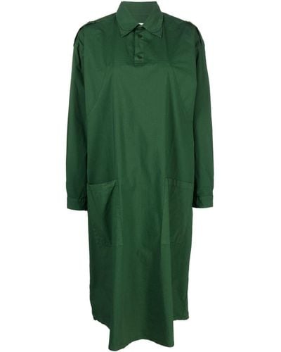 Henrik Vibskov Robe-chemise en coton biologique - Vert