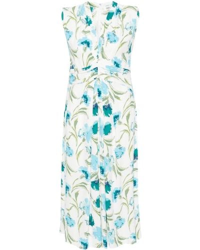 Diane von Furstenberg Floral-print Twill Dress - Blue