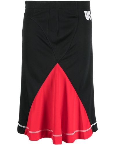 Wales Bonner Colour-block Midi Skirt - Red