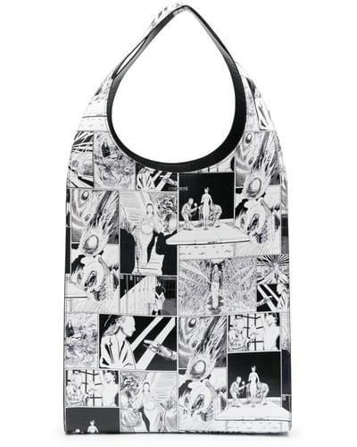 Coperni Swipe Handtasche mit Comic-Print - Grau