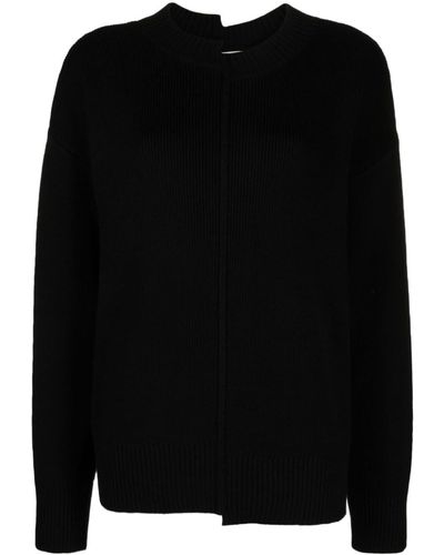 St. Agni Asymmetric Ribbed Sweater - Black