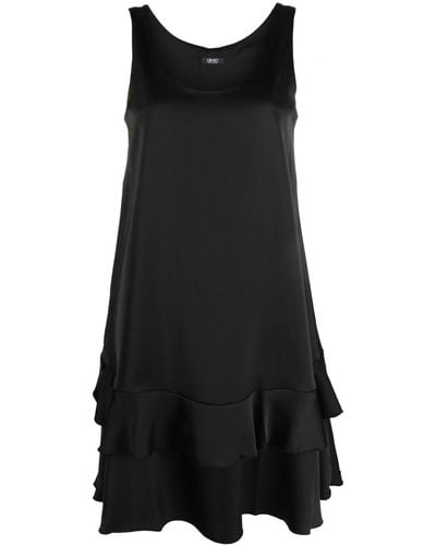 Liu Jo Sleeveless Tiered Mini Dress - Black