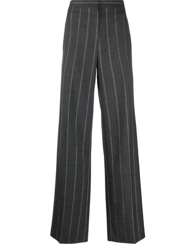 Stella McCartney Wide Leg Pinstripe Pants - Grey