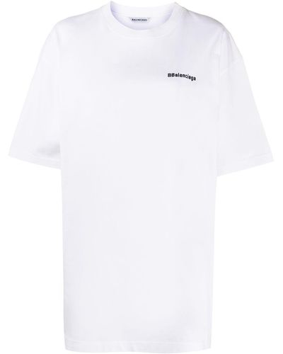 Balenciaga Camiseta con logo estampado - Blanco