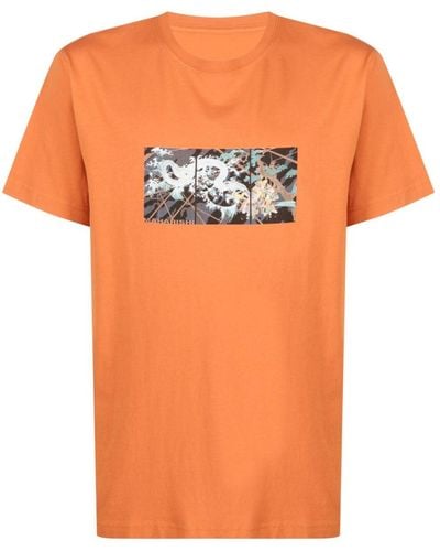 Maharishi T-Shirt aus Bio-Baumwolle mit Print - Orange