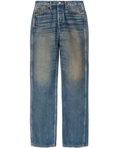 RE/DONE High Rise Loose Faded Jeans - Blue