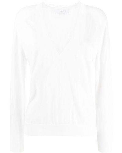IRO Lace-trim Detail Sweater - White