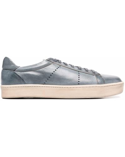 Eleventy Low-top Leather Sneakers - Blue