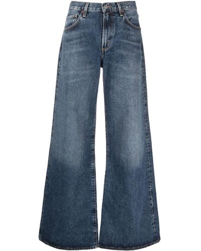 Agolde Clara Organic-cotton Flared Jeans - Blue
