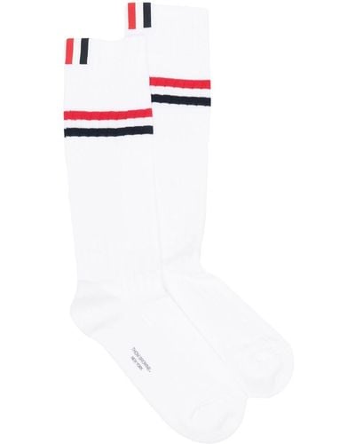 Thom Browne Rwb Striped Socks - White
