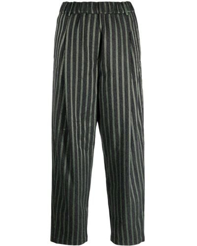 Alysi Decorative-stitching Straight-leg Pants - Gray