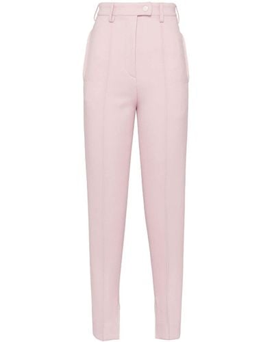 Prada High-rise Natté Trousers - Pink