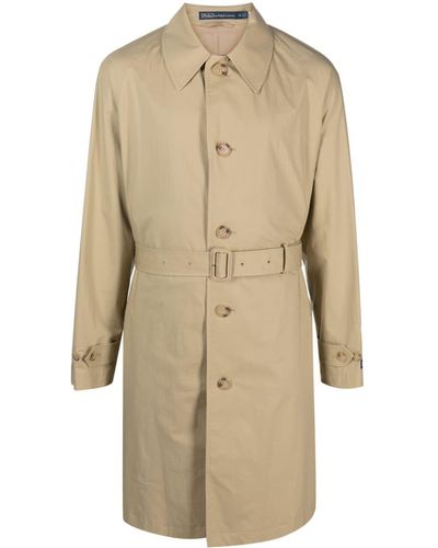 Polo Ralph Lauren Belted Cotton-blend Coat - Natural