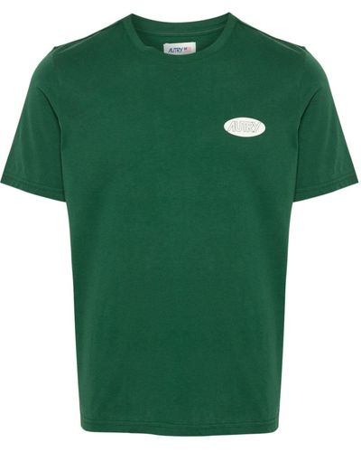 Autry Logo-stamp Cotton T-shirt - Green