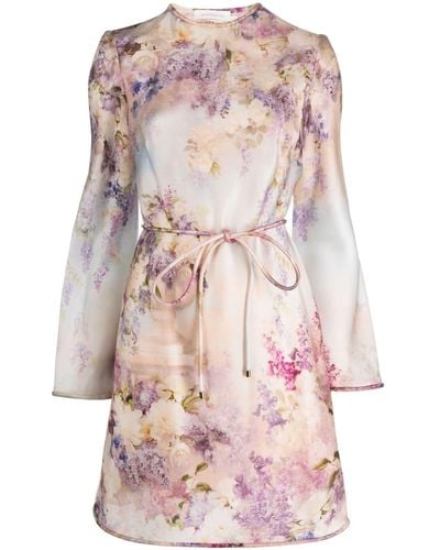 Zimmermann Luminosity Floral-print Silk Minidress - Pink