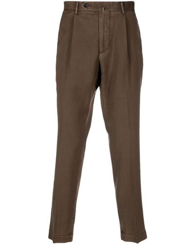 Dell'Oglio Tapered-leg Tailored Pants - Brown