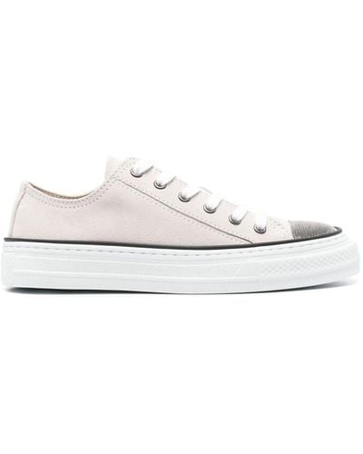 Brunello Cucinelli Zapatillas con cadena Monili - Blanco