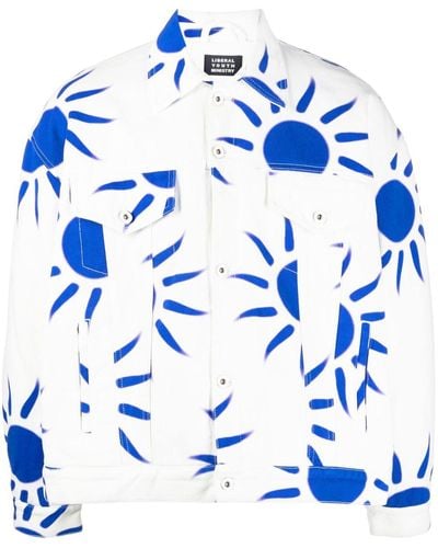 Liberal Youth Ministry Sun-print Padded Jacket - Blue