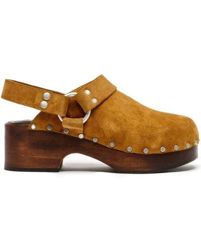 RE/DONE Suede-leather Mules - Brown