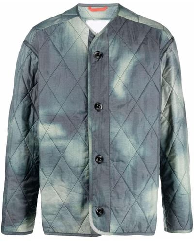 OAMC Diamond-quilted Tie-dye Jacket - Green