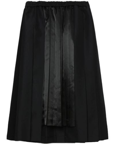 COMME DES GARÇON BLACK Pleated Midi Skirt - Black