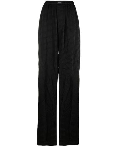 Balenciaga Pantalones de pijama con efecto arrugado - Negro