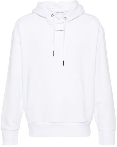 Calvin Klein Hoodie mit Logo-Print - Weiß