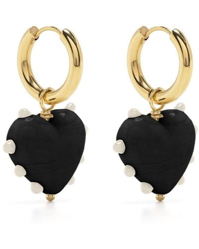SANDRALEXANDRA Milagros Heart Charm Earrings - Black