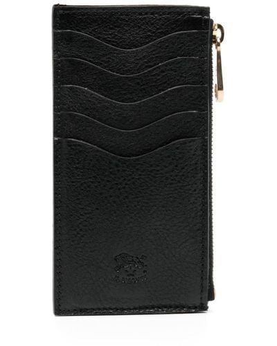 Il Bisonte Logo-debossed Leather Cardholder - Black