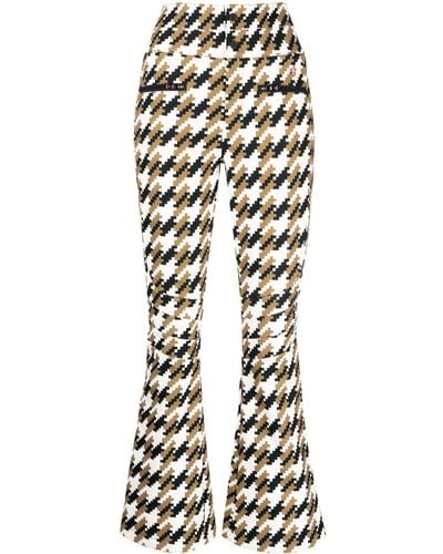 Perfect Moment Aurora Houndstooth Flared Pants - White