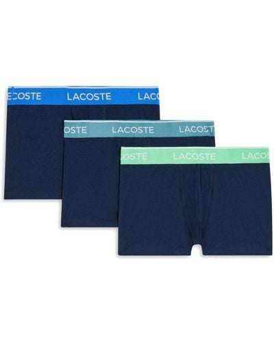 Lacoste Logo-waistband Boxers (pack Of Three) - Blue