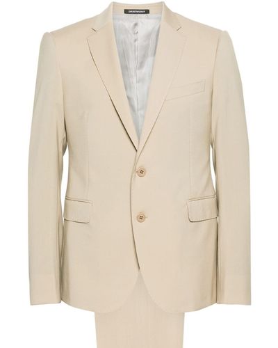 Emporio Armani Single-breasted Virgin Wool Suit - Natural
