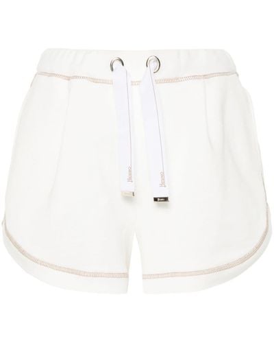 Herno Contrast-stitching Cotton Shorts - White