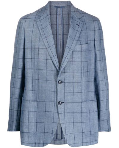 Brioni Blazer a cuadros - Azul