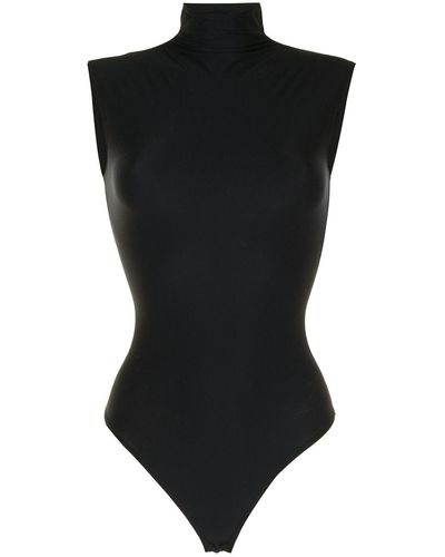Alix High Neck Sleeveless Bodysuit - Black