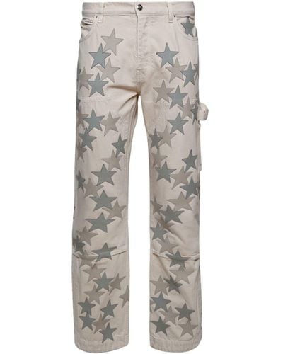 Amiri Star-print Straight-leg Pants - Gray