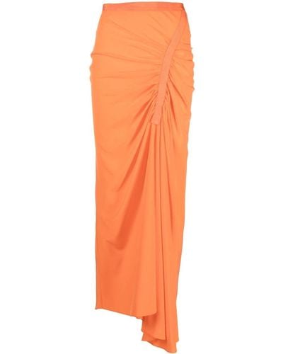Christopher Esber Ruched Maxi Skirt - Orange
