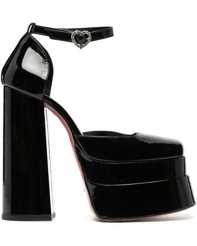 Vivetta Patent-leather Platform 160mm Court Shoes - Black