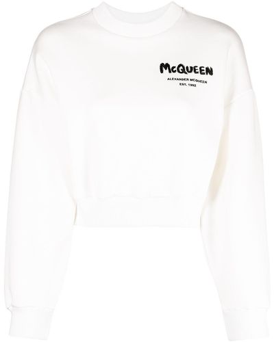 Alexander McQueen Sweatshirt mit Logo-Print - Weiß