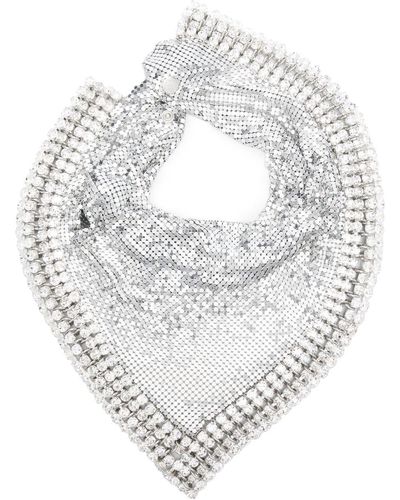 Rabanne Crystal-embellished Neck Scarf - White