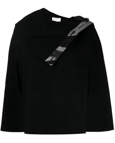 Emilio Pucci Folded-edge Knitted Poncho - Black