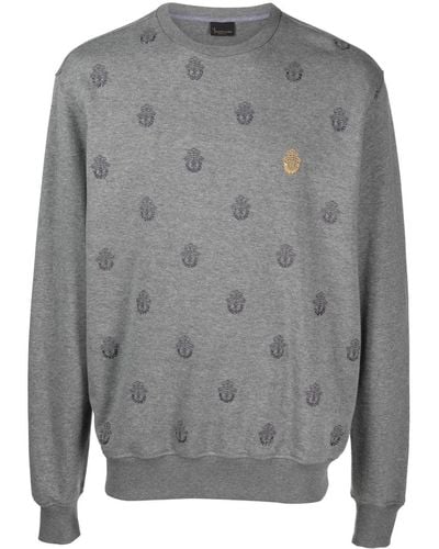 Billionaire Logo-print Cotton Sweatshirt - Grey