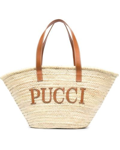 Emilio Pucci Grand sac cabas à applique logo - Multicolore